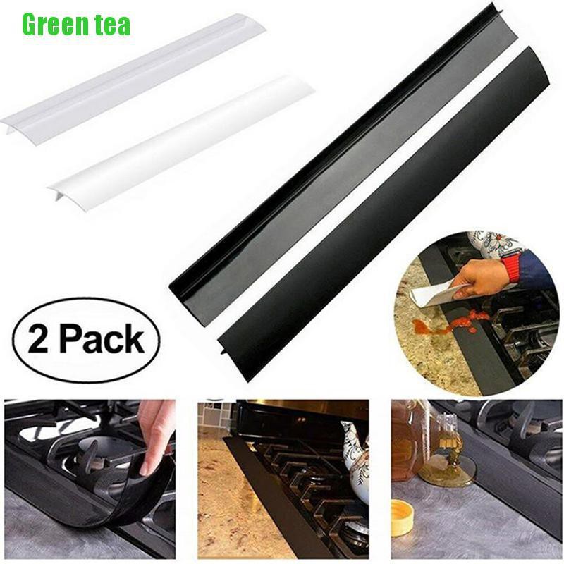 Green Tea Silicone Kitchen Stove Counter Gap Cover Oven Guard Spill Seal Slit Filler Shopee Thailand