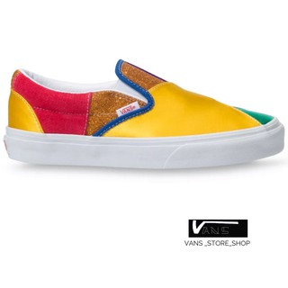 VANS SLIP ON PRIDE PATCHWORK TRUE WHITE SNEAKERS สินค้ามีประกันแท้