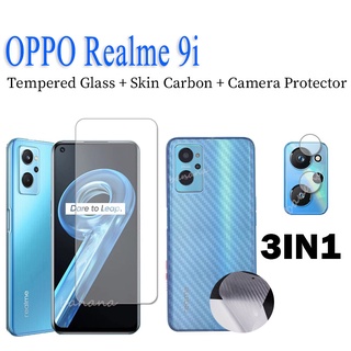 3in1 OPPO Realme 9i Realem 8i Tempered Glass &amp; back film&amp;camera lens protector