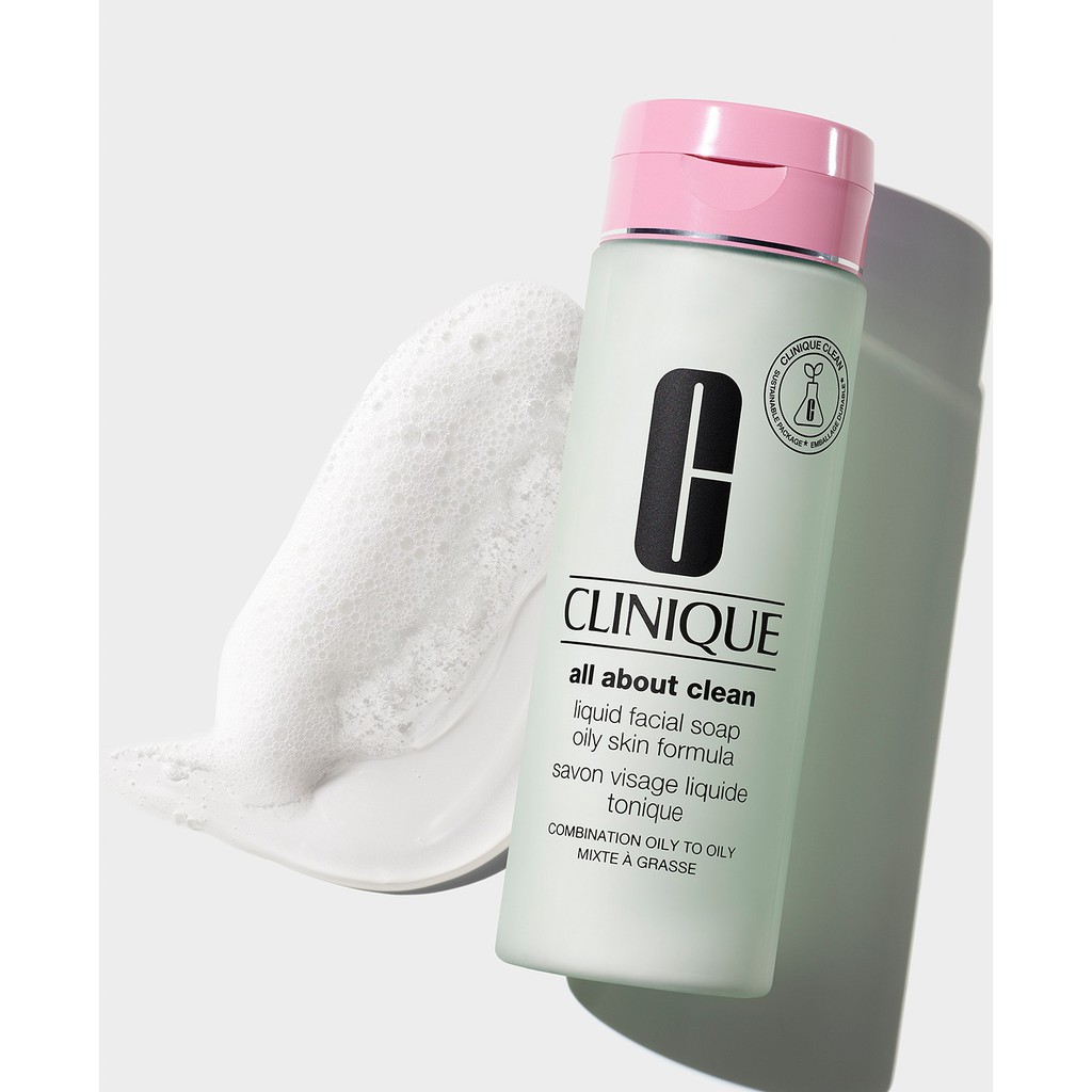 สูตรใหม่!! Clinique All About Clean Liquid Facial Soap Mild 200ml ป้ายคิง |  Shopee Thailand