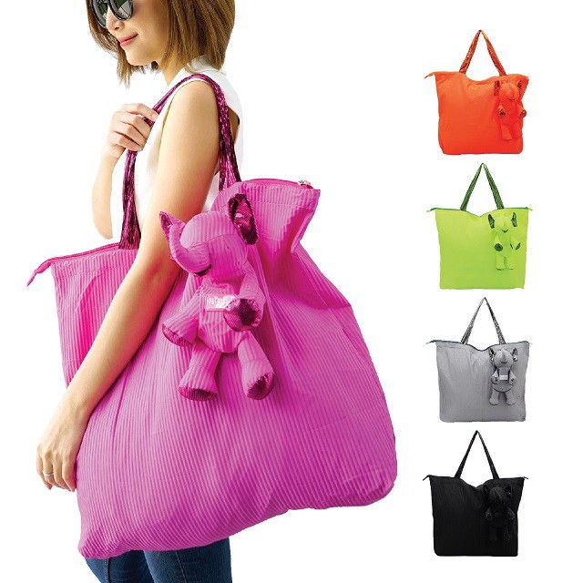 Eleph เอลฟ์...กระเป่าผ้าพลีท พับเก็บได้ในตัวช้าง (ELEPH Foldable Bag Pleat)