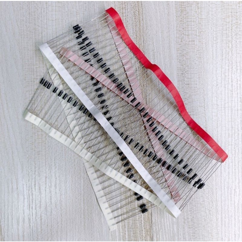 Diode ไดโอด​ 1N4007 แบบเทป​ จำนวน​ 100 ตัว
