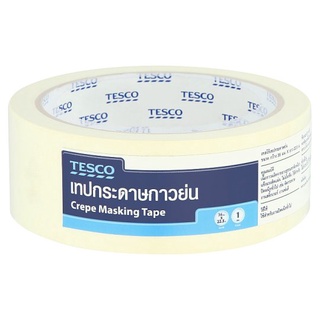 ✨นาทีทอง✨ เทสโก้ เทปกระดาษย่น ขนาดกว้าง 36มม. x ยาว 22.5ม. 1 ม้วน Tesco 36mm x 22.5m Crepe Masking Tape 1pc