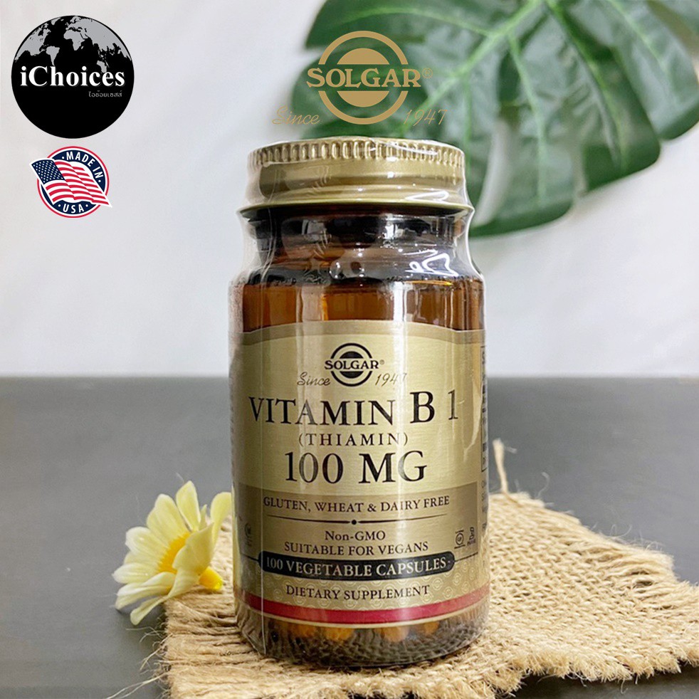 Solgar® Vitamin B-1, 100 mg 100 Vegetable Capsules