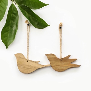 Bird Ornament นก โมบาย ไม้  พวงกุญแจ รูป นก ไม้เนื้อแข็ง แขวน กุญแจ  มี 2 แบบให้เลือก แบบA,B