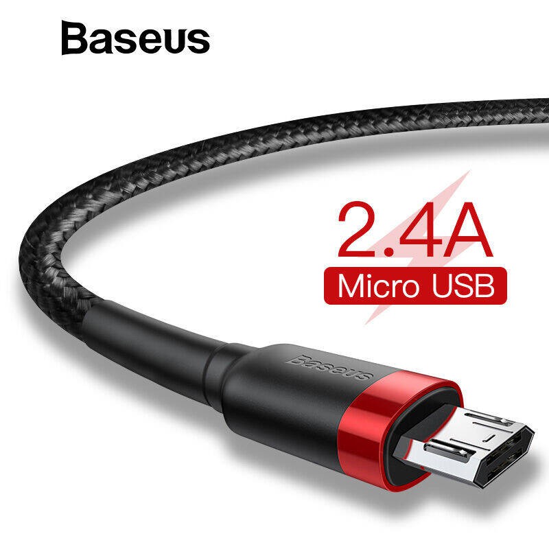 🔥เสียบได้ 2ด้าน🔥สายชาร์จ Baseus ⚡Micro USB 2.4 A สำหรับ สมาร์ทโฟน Android