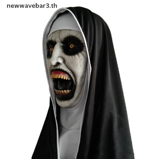 {ใหม่3} หน้ากากยาง รูป The Horror Scary Nun พร้อมผ้าพันคอ สําหรับแต่งคอสเพลย์ฮาโลวีน {newwavebar3.th}