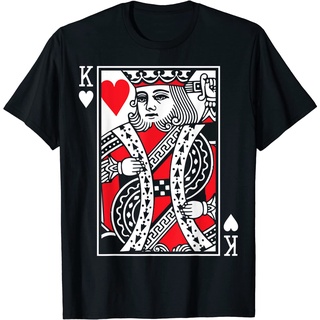 เสื้อยืดโอเวอร์ไซส์King Of Hearts เสื้อผ้าผู้ใหญ่ - เครื่องแต่งกายการ์ดโป๊กเกอร์ (มีจําหน่ายในควีนไซส์) เสื้อยืดS-3XL