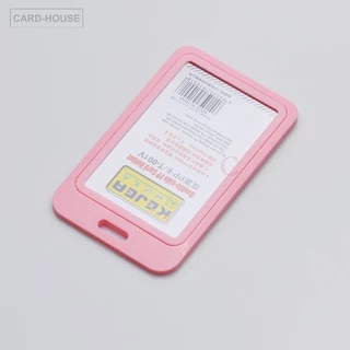 กรอบใส่บัตรพนักงาน แนวตั้ง 12 สี Double-side PP Card Holder T-001V บรรจุ 1 ชิ้น