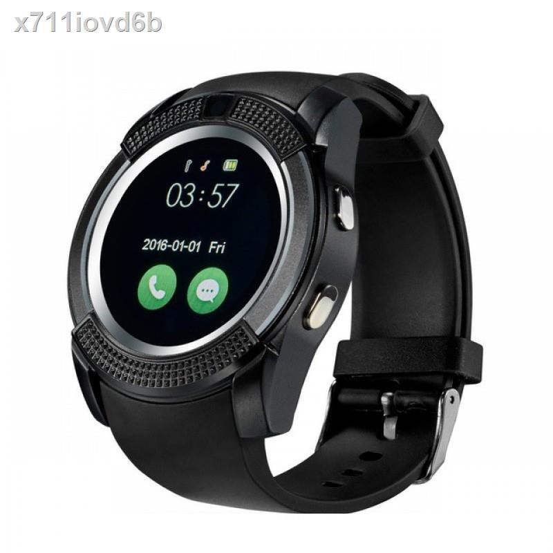 24 ชั่วโมง 100 % จัดส่ง❈✗นาฬิกาโทรศัพท์ Smart Watch V8 รองรับภาษาไทย - สีดำ
