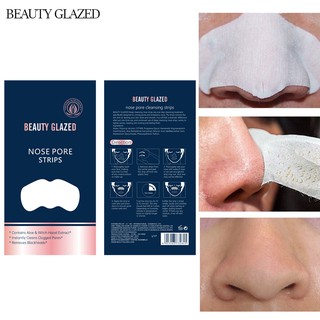 BEAUTY GLAZED แผ่นกำจัดสิวเสี้ยน สิวหัวดำ บริเวณรอบจมูก