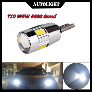 1pcs รถยนต์ซีดาน T10 หลอดไฟ LED สัญญาณไฟ Canbus 12V 6000K Auto Claerance ลิ่มด้านข้างไฟถอยหลัง 5630 6SMD สีฟ้าไม่มีข้อผิดพลาด