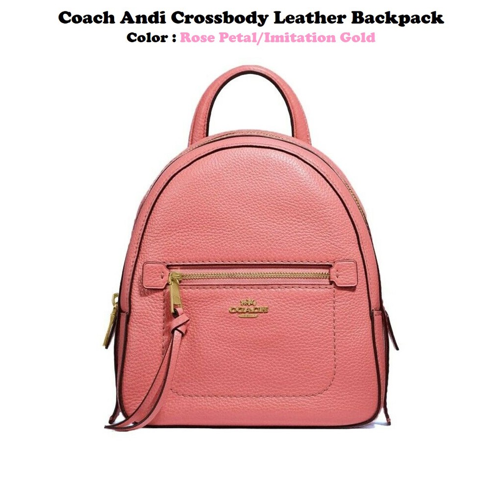 กระเป๋า Coach เป้มินิ [พร้อมส่ง] Coach Andi Crossbody Leather Backpack [F30530] สีชมพู แท้ 💯% ตรงจาก USA