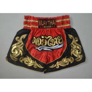 กางเกงมวยไทย - M - Red Gold - Kombat Gear Muay Thai Boxing shorts Pattern