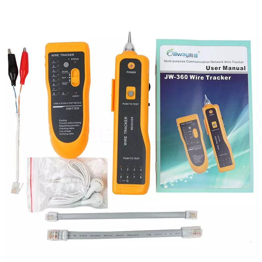 JW-360 เครื่องทดสอบสายเคเบิล สายโทรศัพท์ สำหรับ UTP STP RJ45