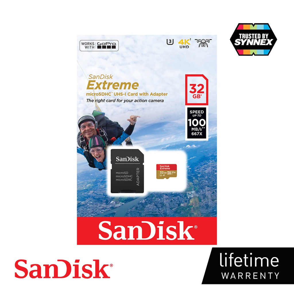 [SANDISK EXTREME PRO microSDHC] 32GB รุ่นใหม่ for Action Camera