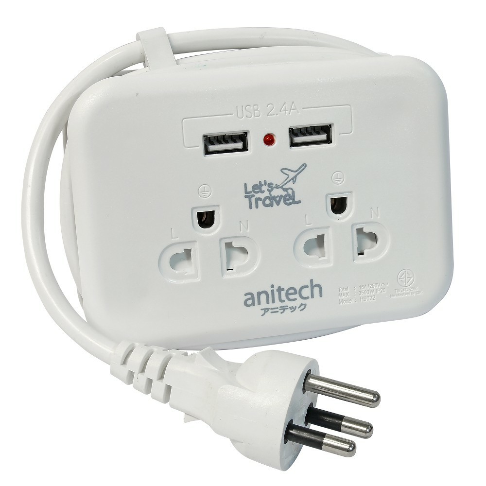 ลดราคา Anitech-H9022 ปลั๊กไฟมาตรฐาน มอก. 2 ช่องเสียบ 2 USB สายยาว1.1 เมตร (สินค้ามีพร้อมส่ง) #ค้นหาเพิ่มเติม ท่นวางโทรศัพท์ Analog To Digital ลำโพงคอม NUBWO PCI Express Card แหล่งจ่ายไฟ PHANTOM