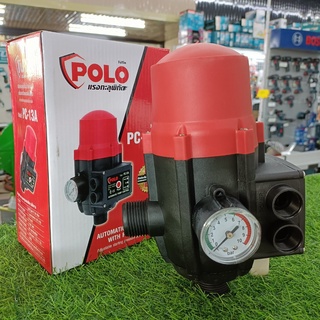 POLO สวิทช์ปั๊มน้ำอัตโนมัติแบบมีเกจ (PRESSURE SWITCH) PC-13A ขนาด1นิ้ว