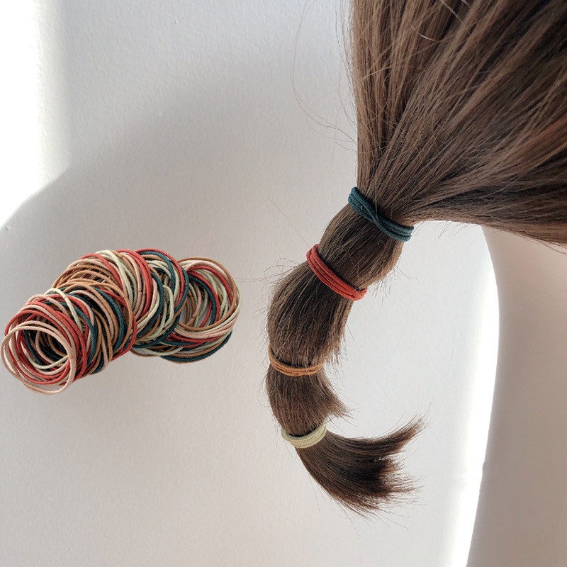 ที่คาดผมสีลูกกวาดที่คาดผมสไตล์เกาหลี ยางรัดผม แบบผ้า หลากสีสัน มีความยืดหยุ่นสูง ไร้ตะเข็บ - รูปที่ 6