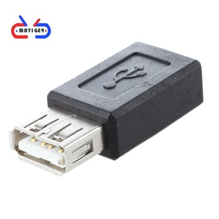 Black USB 2.0 Type A Female to Micro USB B Female Adapter Plug Converter