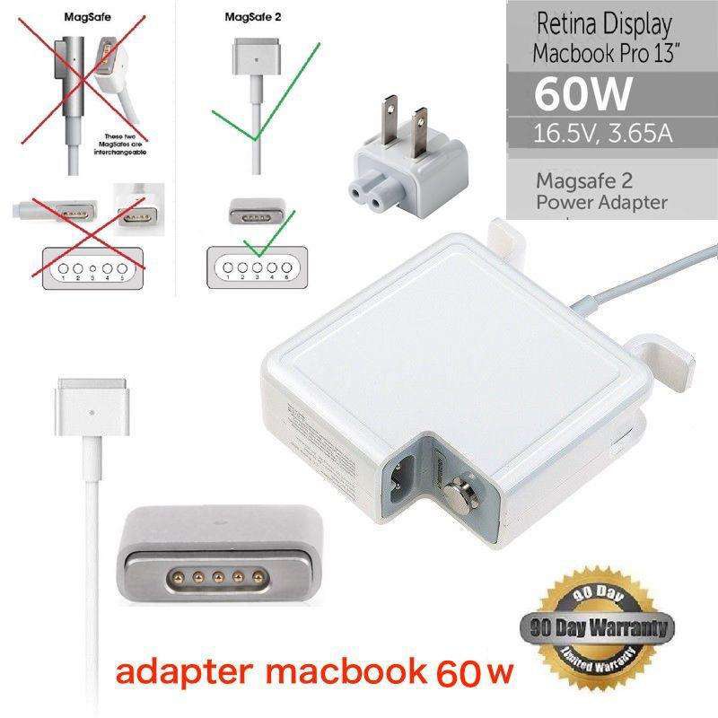 60W UK Standard Power Adapter for 13inch MacBook Notebooks Adapter (White)