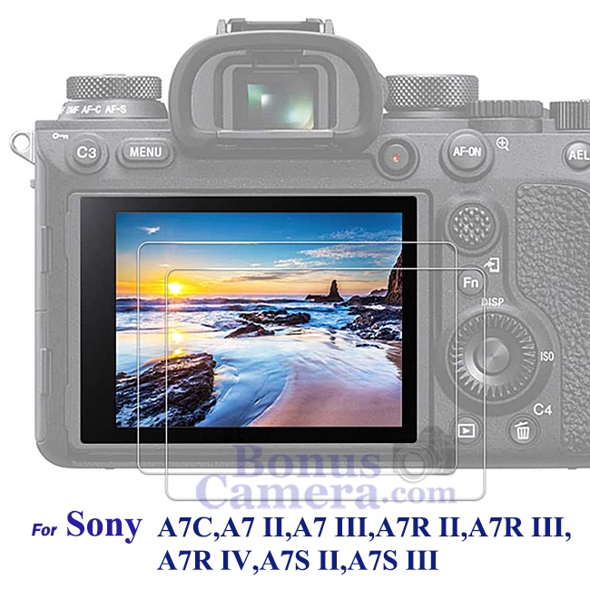 GSP-A7II กระจกกันรอยจอกล้องโซนี่ A7 II,A7 III,A7C,A7R II,A7R III,A7R IV,A7S II,A7S III Sony LCD Screen Protector