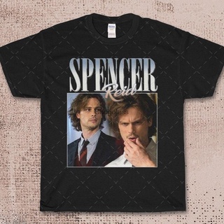 แขนสั้นcrew neckเสื้อยืด พิมพ์ลาย Spencer Reid Criminal Minds Tv Series Fan สําหรับผู้ชายS-XXXXL