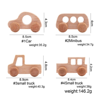 1PCS Wooden Car Baby Toys Beech Wooden Blocks Cartoon Educational Toys For Children Teething Baby Teethers