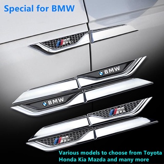 สติกเกอร์โลหะ ลาย BMW Benz ดัดแปลง สําหรับติดตกแต่งรถยนต์ Toyota Mazda และอื่น ๆ 4 ชิ้น