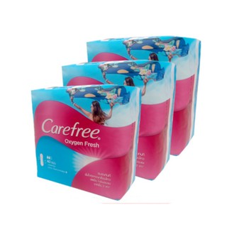 CAREFREE แคร์ฟรี แผ่นอนามัย ออกซิเจนเฟรช เรคกูล่าร์ 40 ชิ้น (แพ็ค 3 ห่อ)