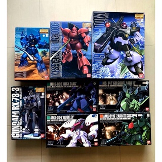 [ของใหม่ กล่องไม่สวย] BANDAI GUNPLA : 1/100 MG &amp; 1/144 HGUC GUNDAM รวม 8 กล่องราคาพิเศษ มือ 1 ไม่เคยประกอบ ของแท้ 100%CI