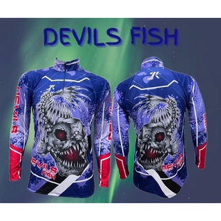 JK Thailand เสื้อตกปลา DEVILS FISH ป้องกันรังสี UV 80% แห้งเร็ว