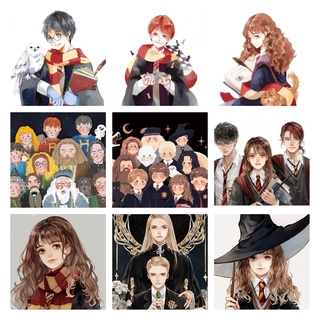 ระบายสีตามตัวเลข Harry Potter ขนาด 40×50 CM ภาพวาดสีน้ำมัน ฝึกสามธิ ของขวัญ DIY