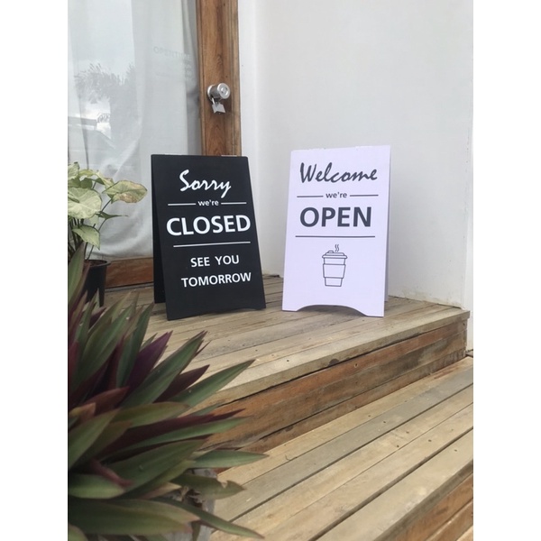 ป้ายคาเฟ่เปิด-ปิดพลาสวูสขนาด30x50cmส่งเร็วมาก sign เปลี่ยนแบบฟรี - รูปที่ 2