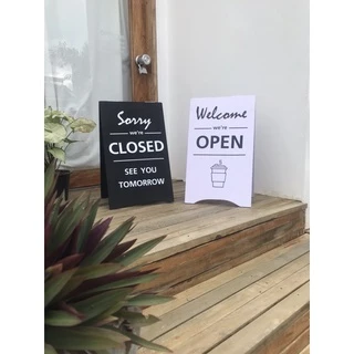 ป้ายคาเฟ่เปิด-ปิดพลาสวูสขนาด30x50cmส่งเร็วมาก sign เปลี่ยนแบบฟรี