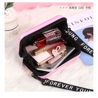 (BAGBLISSS03) กระเป๋าสะพายข้างทรงกล่อง (ไซส์ใหญ่/เล็ก สีเรียบ) กระเป๋าเดินทางมินิ Forever Young