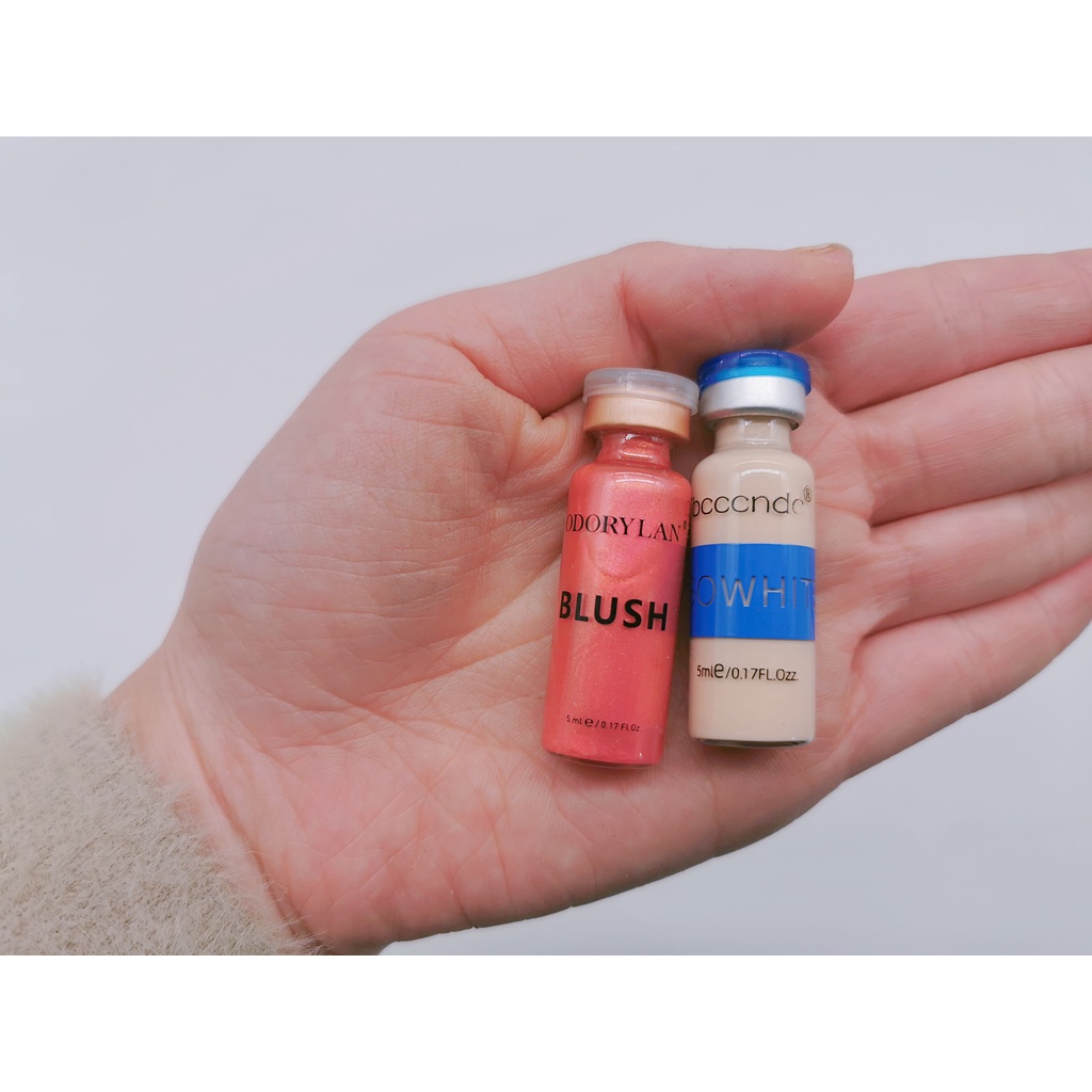 Bbglow& BBBlush Combo ชุดเครื่องสําอาง คอมโบ้ เกาหลี 2 ชิ้น/เซต 5 มล. บีบี โกลว์ สกินครีม เมโซไวท์ ไบรท์เทนนิ่ง เซรั่ม