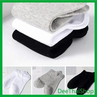 DeeThai ถุงเท้าข้อสั้น ใส่ได้ทุกฤดูกาล ผ้าซับเหงื่อ ฝ้าย ใส่สบาย Men's socks