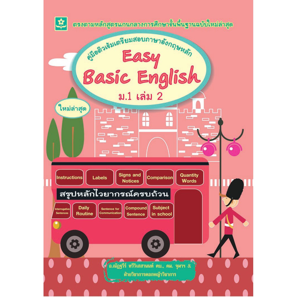 คู่มือติวเข้มเตรียมสอบภาษาอังกฤษ Easy Basic English ม.1 เล่ม 2 +เฉลย รหัส 8858710306217 (ราคาปก 110.-)