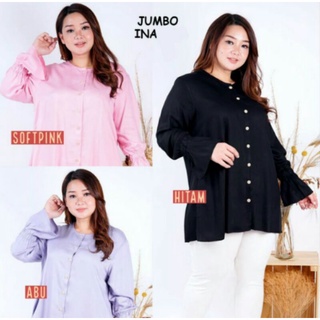 K เสื้อเชิ้ต JUMBO 3XL LONGKEM ขนาดใหญ่ XXXL 3 ลิตรสําหรับผู้หญิงมุสลิม 1 ชิ้น