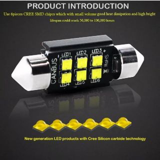 [High Lumen!!]Festoon LED 6SMD CREE XBD แคปซูล 31,36,39,41mm. และ T10 ขนาด 12V.ห้องโดยสาร ส่องป้าย สัมภาระ