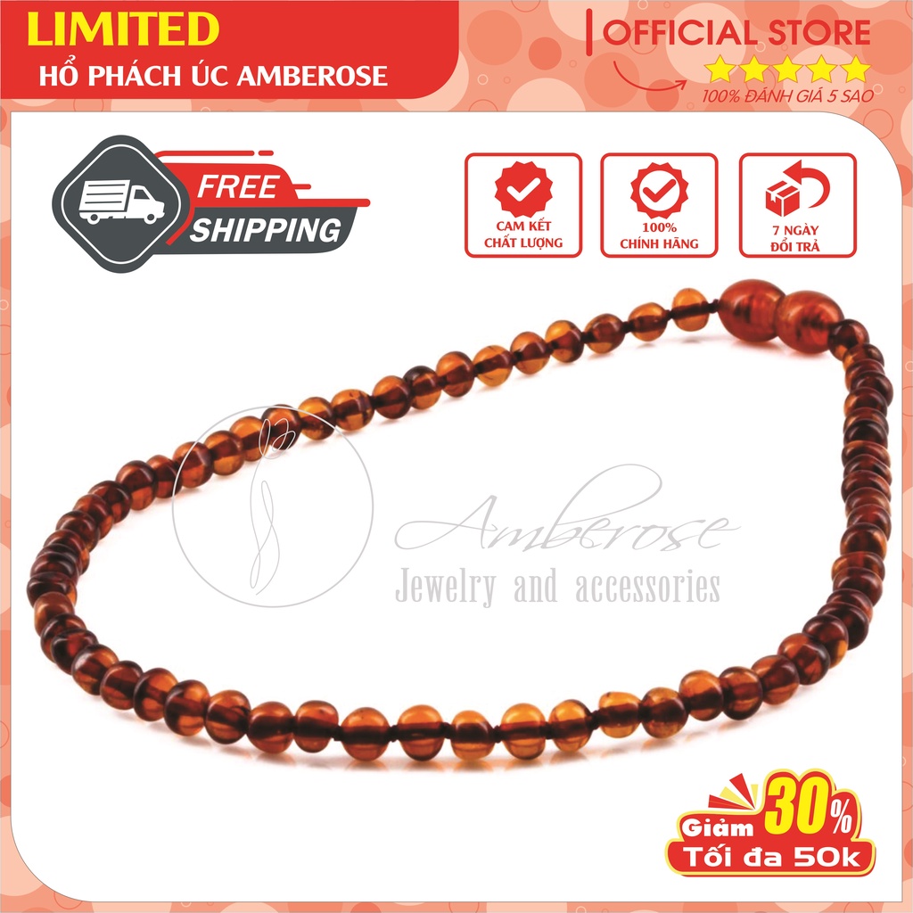 สร้อยคอสีเหลืองอําพันออสเตรเลียสําหรับเด็ก 0 - 10 ปี VCAB1MND (SMALL BEADS)