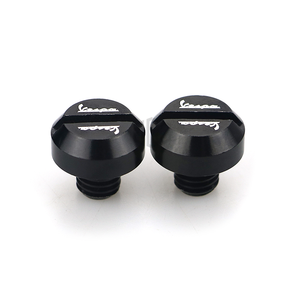 ​อุด​กระจก​ New Vespa สีดำ​ 1 คู่​ for VESPA PIAGGIO Gts 250 300 Lx 125 S125 SPRINT PRIMAVERA 150 จุกปิดรูกระจก น็อตอุดรูกระจกสำหรับ New Vespa งานอลูมิเนียม - รูปที่ 3