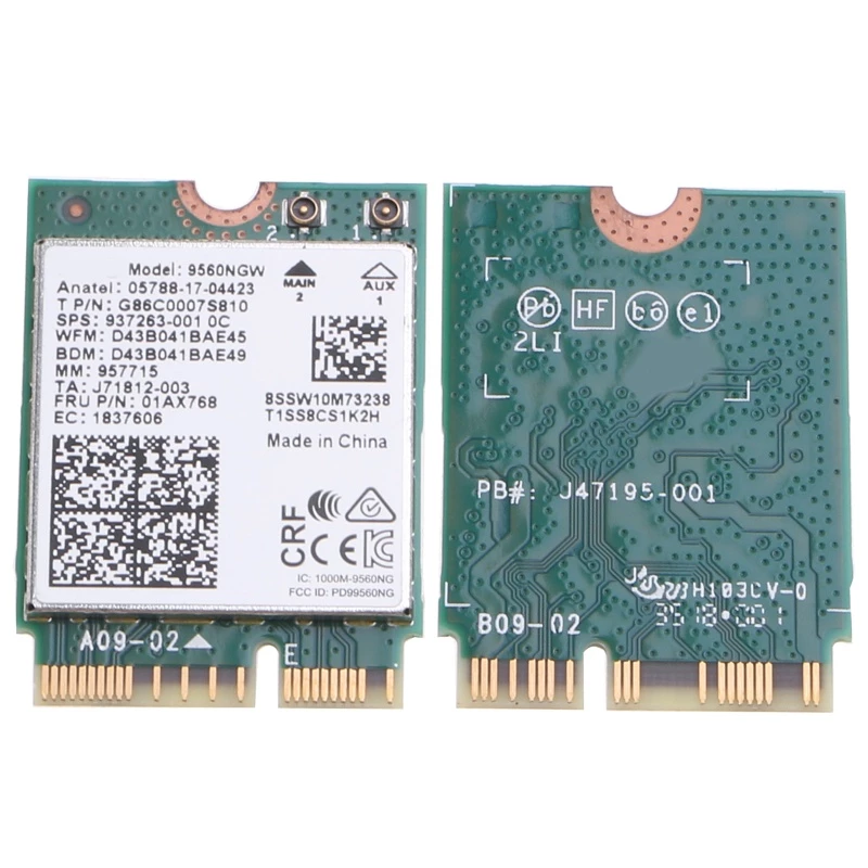 Win 9560NGW ชุดการ์ดอะแดปเตอร์ WiFi ไร้สาย ดูอัลแบนด์ 802 11ac ax NGFF สําหรับ M 2 Key E WiFi BT 5 0 Windows thumbnail 10