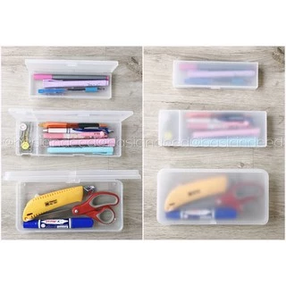 Keyway กล่องดินสอ พลาสติก ใส ขุ่น กล่องอเนกประสงค์ ใส่แมส ใส่หน้ากากอนามัย Basic Indeed ออกใบกำกับภาษีได้