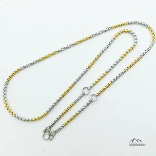 V28 3.5 มม.26 นิ้ว ลายผ่าหวาย 2k สีเงิน สีทอง แขวน 1-5 องค์ สร้อยคอ ห้อยพระ สร้อยสแตนเลสแท้ สร้อยพระ