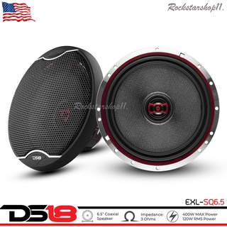 DS18 รุ่นEXL-SQ6.5 ดอกลำโพง ลำโพงติดรถ 6.5 นิ้ว ลำโพงแกนร่วมรถยนต์ 6.5นิ้ว 2ทางกำลังขับ 400 วัตต์ กรวยลำโพงใยแก้วสีดำ