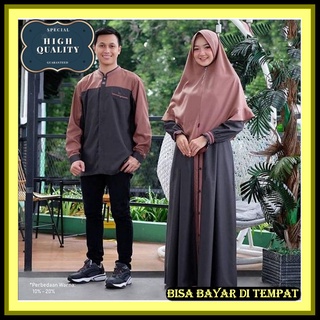 Reline Couple - เสื้อผ้าคู่รัก รุ่นล่าสุด - เสื้อผ้าคู่รักครอบครัว Eid - เสื้อคลุมคู่รัก แบบเรียบ พรีเมี่ยม คู่รัก Ainun ฟรี Khimar Sarimbit สามีและภรรยา