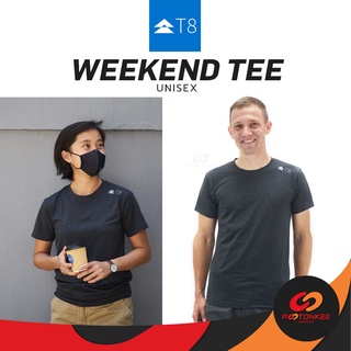 Pootonkee Sports T8 Weekend tee (Charcoal) Unisex เสื้อลำลองแขนสั้น เสื้อT8