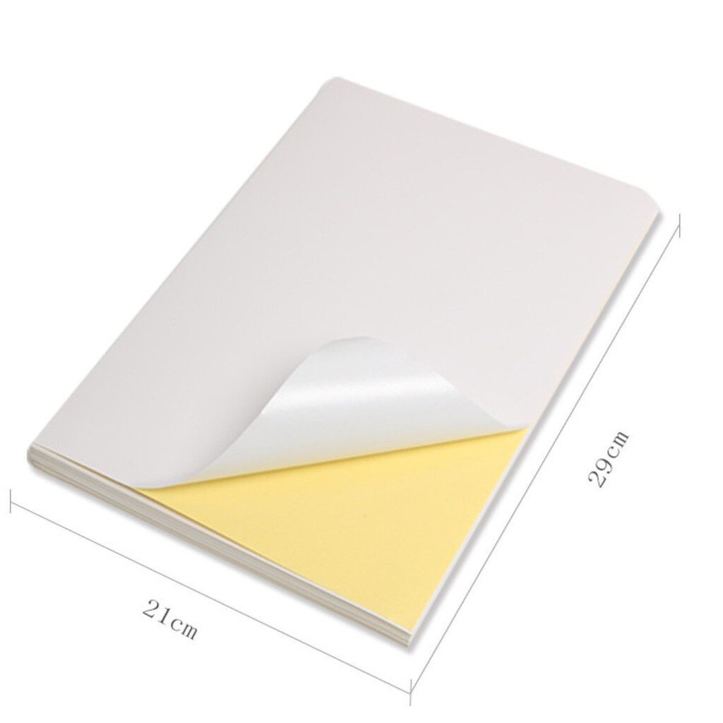 พร้อมส่ง กระดาษสติ๊กเกอร์ A4 (500 แผ่น/100) ขาวด้าน / ผิวมัน ใบปะหน้า Sticker Paper 210x297มม